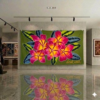 New Design Rayon Sarong Hand Painted Flower Design Customs
